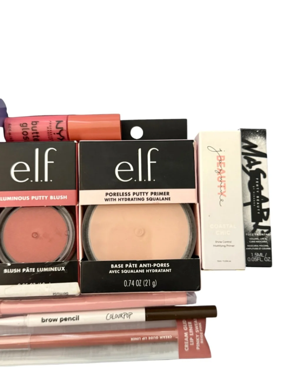New e.l.f., NYX, ColourPop Bundle, gloss, bronzer, blush, brow pencil